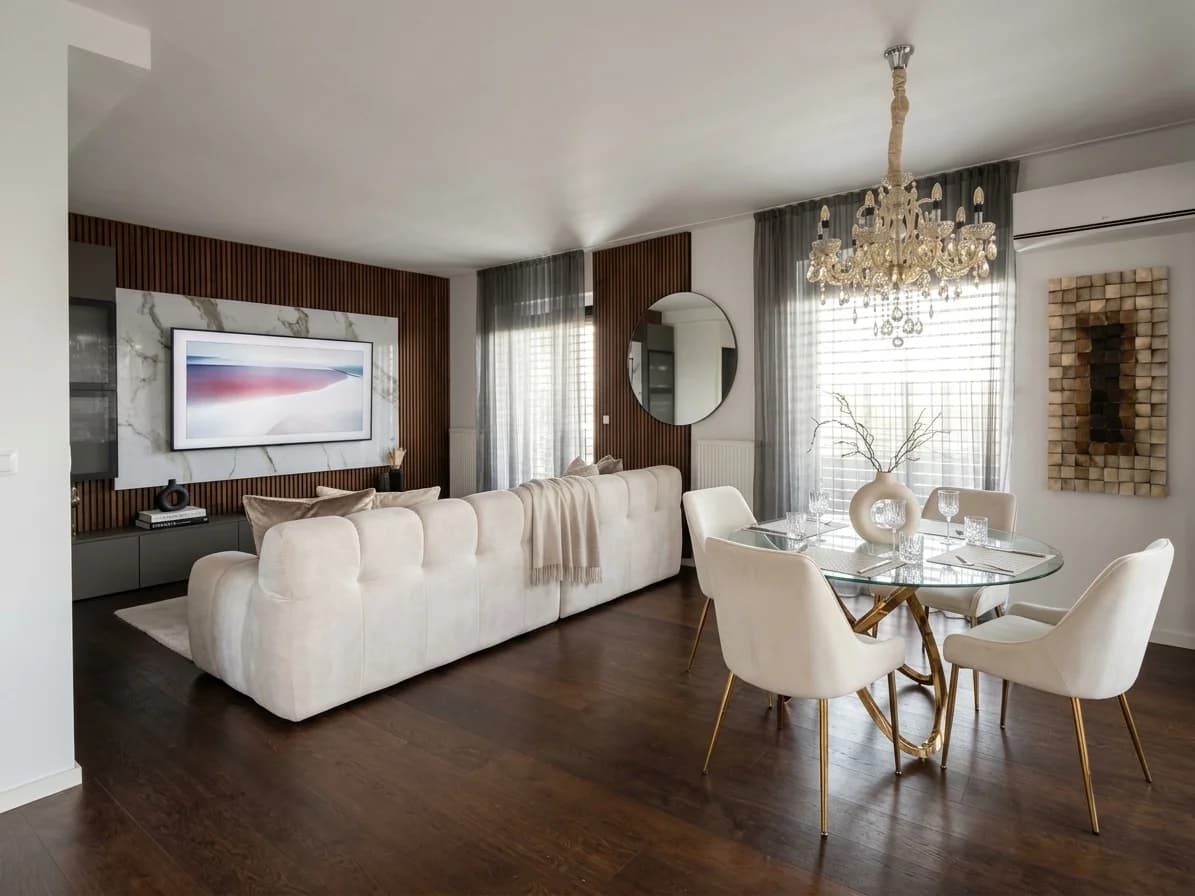 living room after AI photo enhancement by Pixoobi