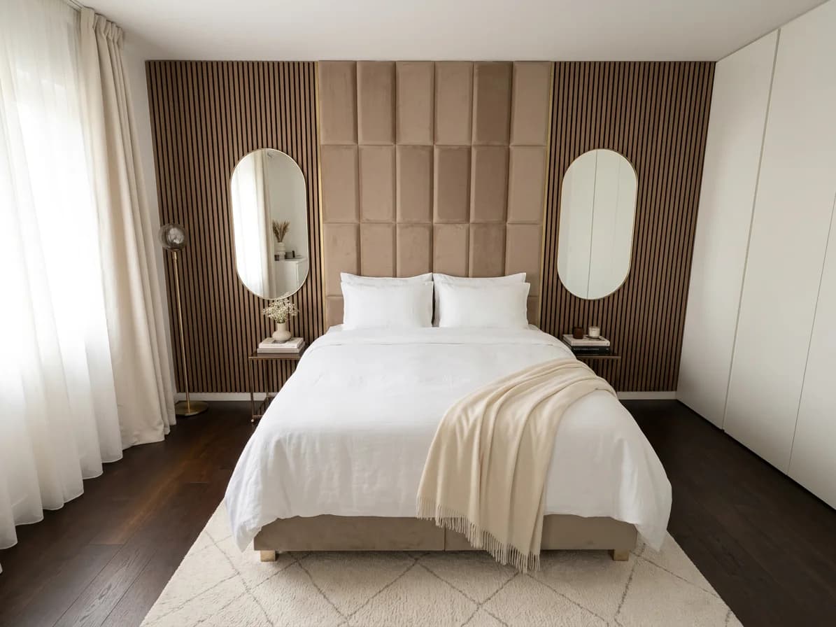 bedroom after AI photo enhancement by Pixoobi